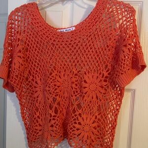 Say What? Vibrant Orange Crochet Crop Top